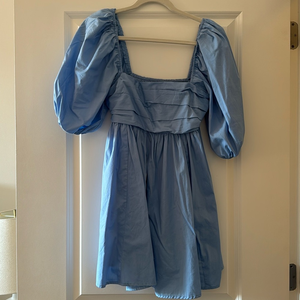Abercrombie & Fitch Blue Puff Sleeve Dress